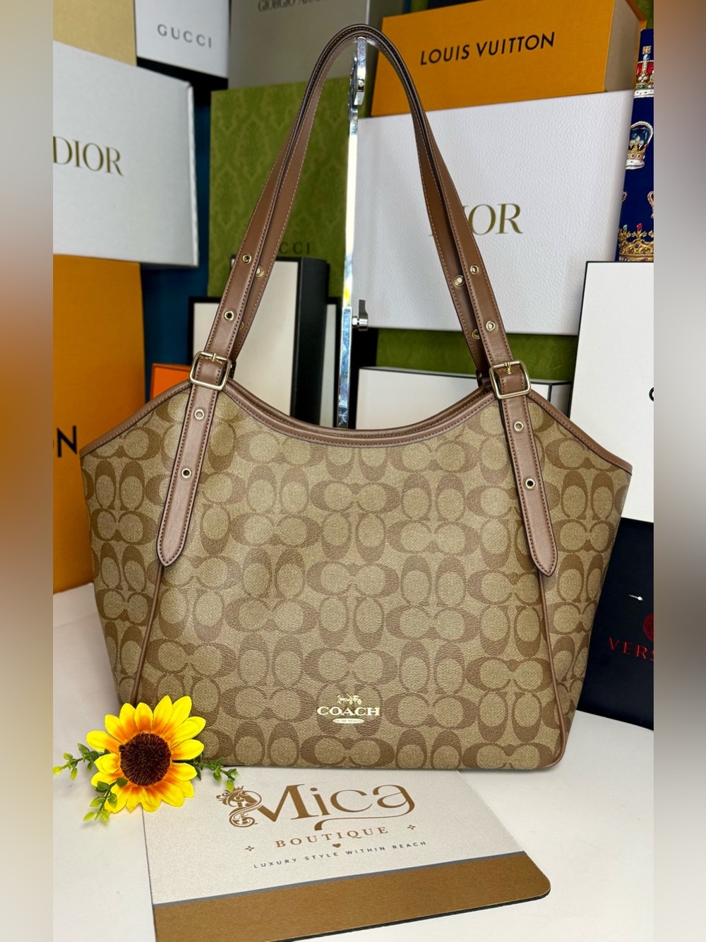 🆕COACH Meadow Shoulder Bag In Signature Canvas (CM074)